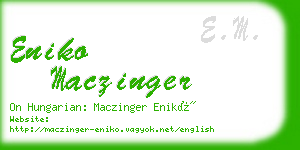 eniko maczinger business card